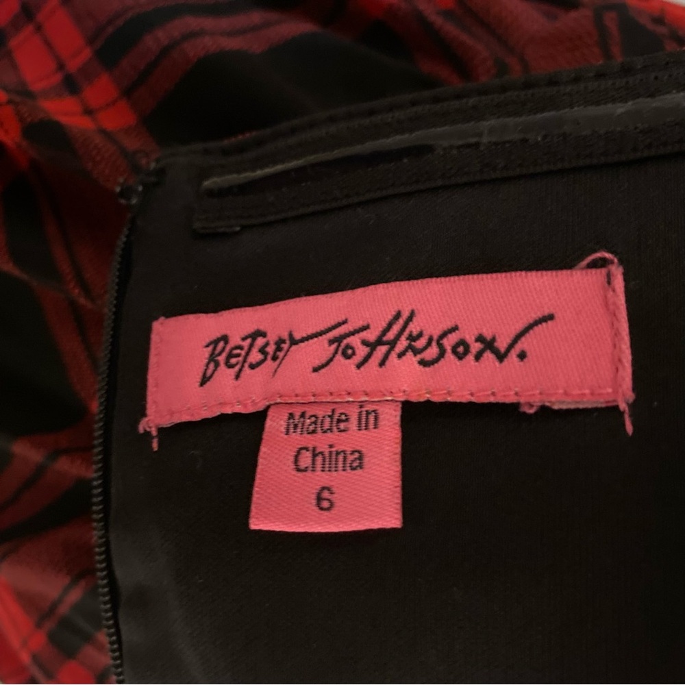 Betsey Johnson Plaid Strapless Mini Dress Size 6 - Picture 13 of 14